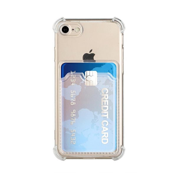 iPhone 7/8/SE (2020/2022) Stöttåligt Skal med Korthållare - Transparent