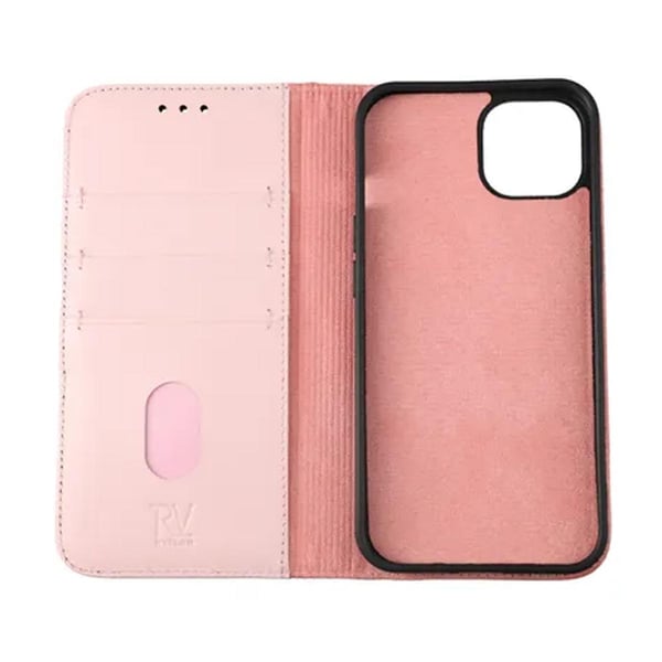 iPhone 13 Pro Plånboksfodral Läder Rvelon - Rosa