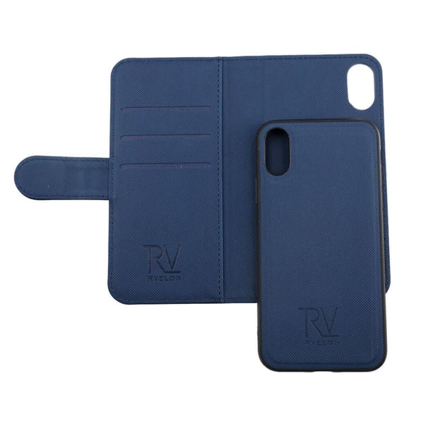 iPhone X/XS Plånboksfodral Magnet Rvelon - Blå