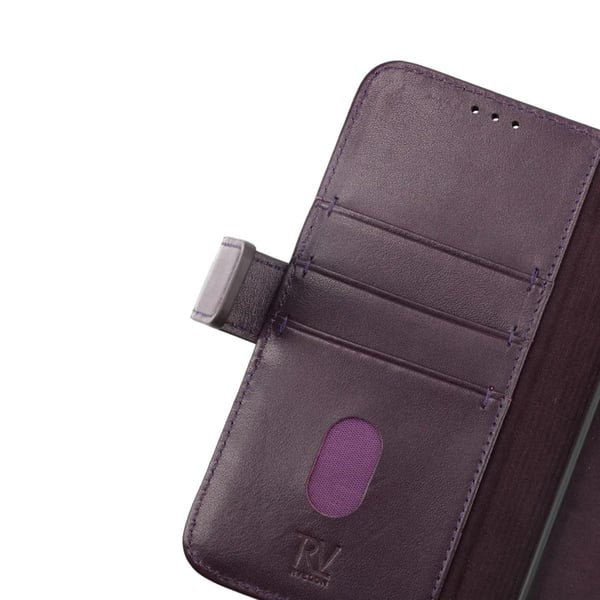 iPhone 14 Plus Plånboksfodral Läder Rvelon - Lila
