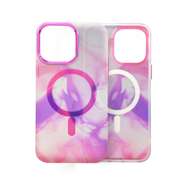 iPhone 14 Pro MagSafe Mobilskal - Rosa Abstrakt