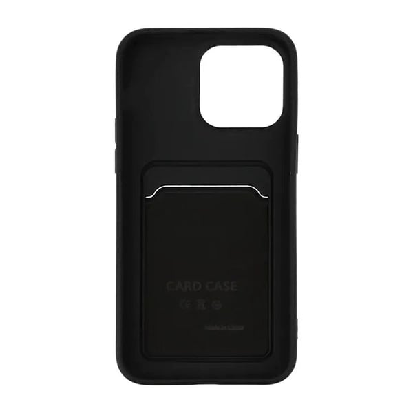 iPhone 15 Ultra Mobilskal Silikon med Korthållare - Svart