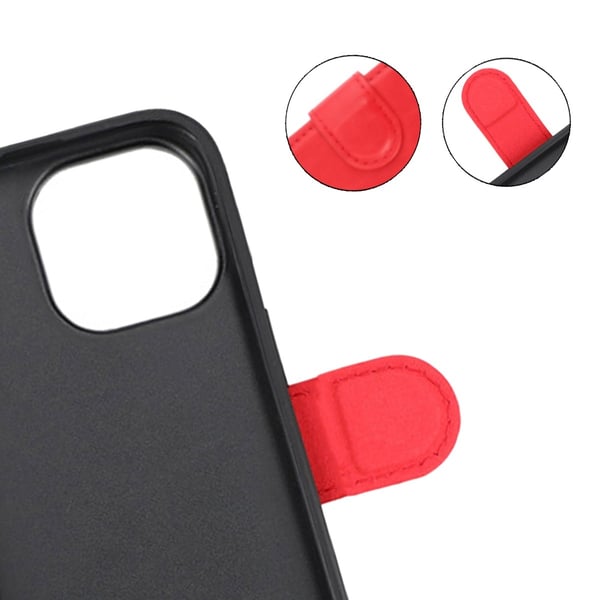 iPhone 15 Pro Plånboksfodral Extra Kortfack Rvelon - Röd