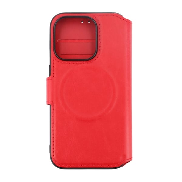 iPhone 15 Pro Plånboksfodral Extra Kortfack Rvelon - Röd