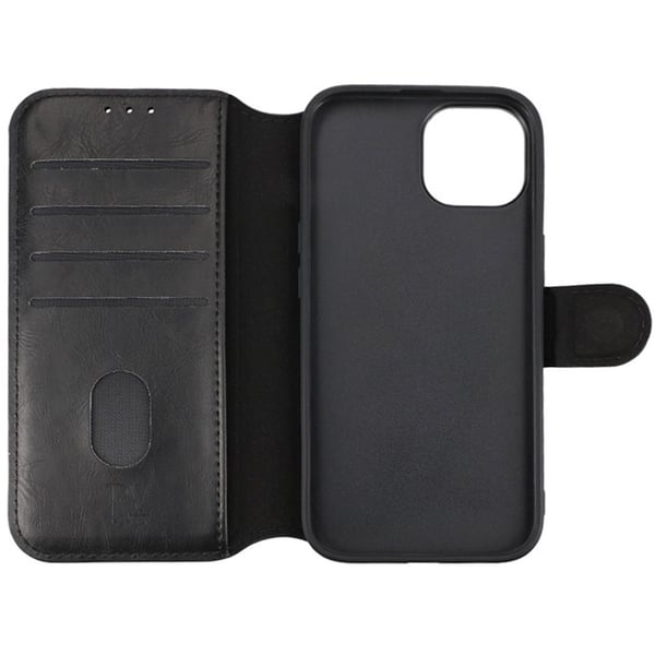 iPhone 15 Plånboksfodral Extra Kortfack Rvelon - Svart