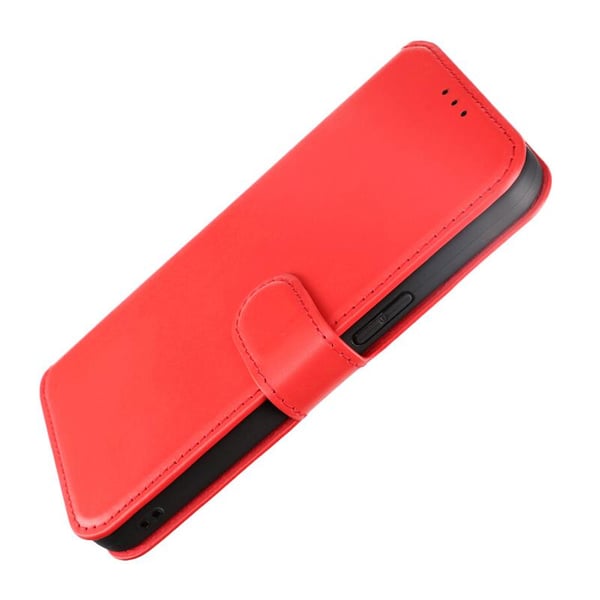 iPhone 15 Ultra Plånboksfodral Läder Rvelon - Röd