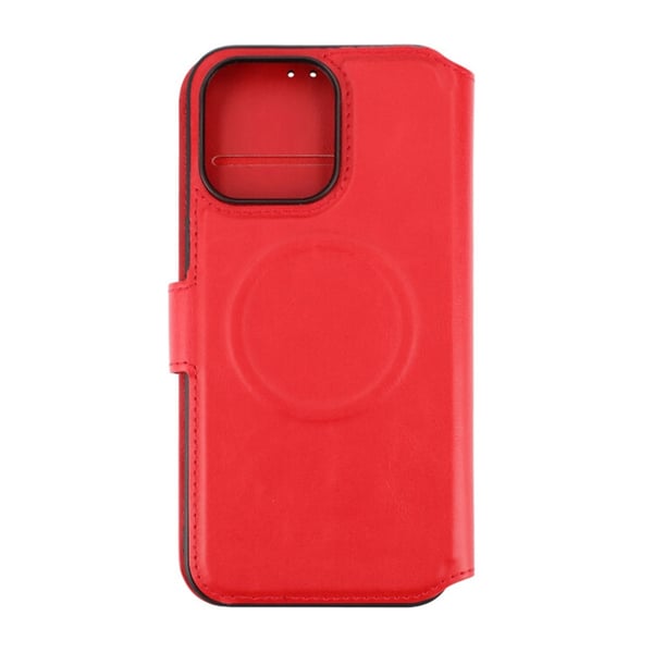 iPhone 15 Pro Max Plånboksfodral Extra Kortfack Rvelon - Röd