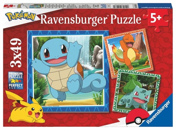 Pokemon Pussel 3x49p (Charmander, Squirtle, Bulbasaur)