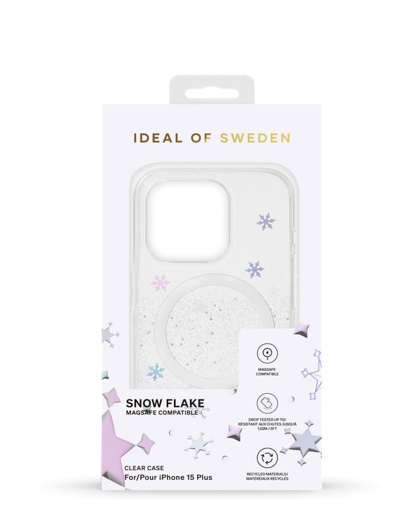 Clear Case MagSafe iPhone 15 Plus Snowflake