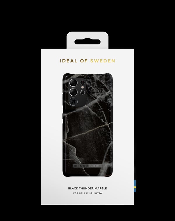 Printed Case Galaxy S21 Ultra Black Thunder Marble