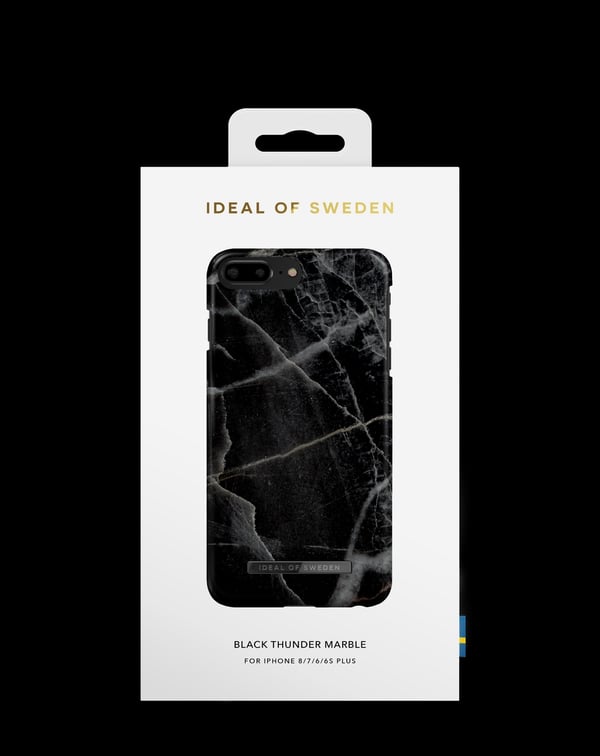 Printed Case iPhone 8 / 7 / 6 / 6S Plus Black Thunder Marble