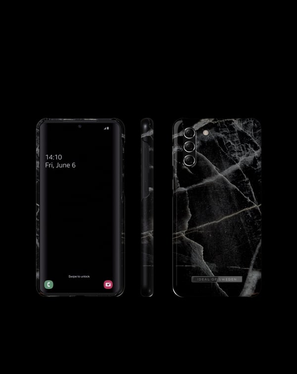 Printed Case Galaxy S21 Plus Black Thunder Marble