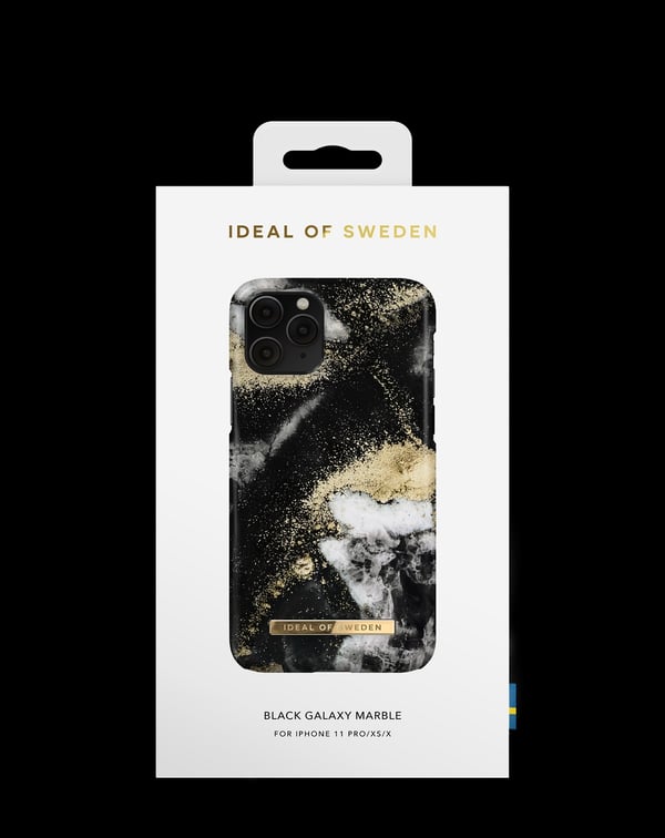 Printed Case iPhone 11 Pro / XS / X Black Galaxy Marble