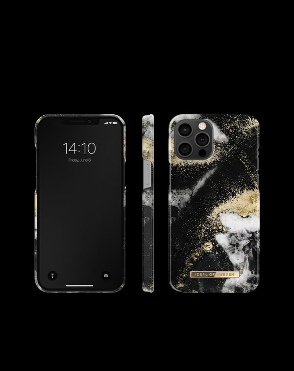 Printed Case iPhone 12 Pro Max Black Galaxy Marble