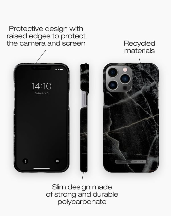 Printed Case iPhone 14 Pro Max Black Thunder Marble