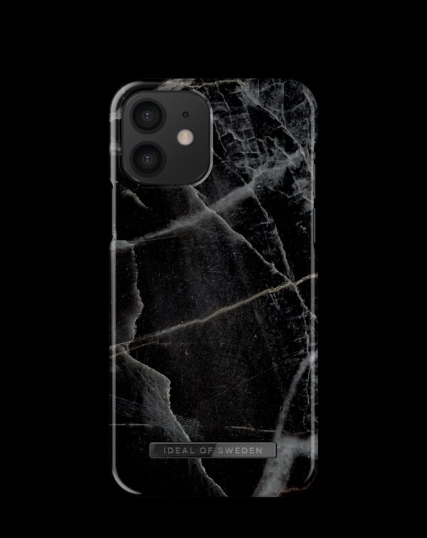 Printed Case iPhone 12 / 12 Pro Black Thunder Marble