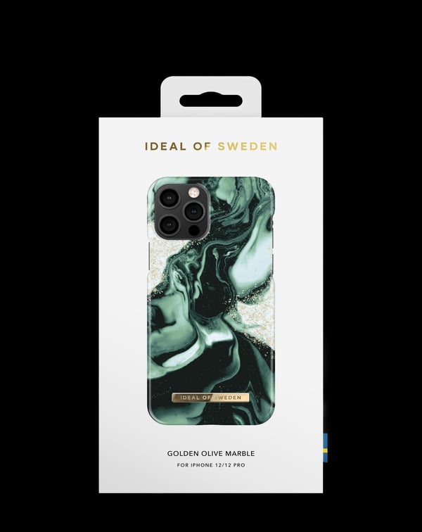 Printed Case iPhone 12 / 12 Pro Golden Olive Marble