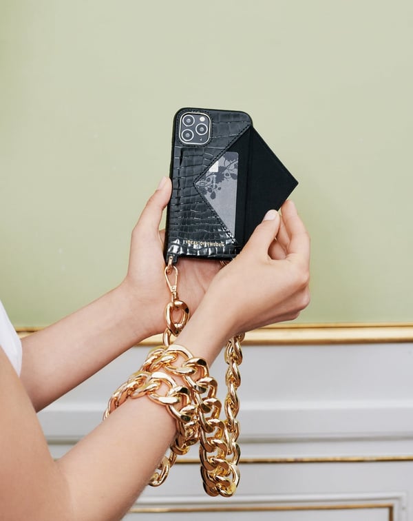 Necklace Case iPhone 12 / 12 Pro Neo Noir Croco