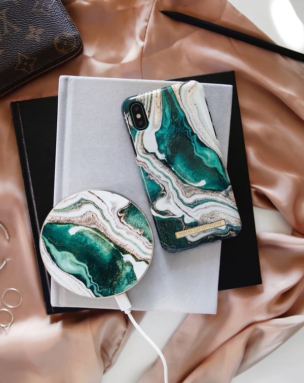 Printed Case iPhone XR Golden Jade Marble