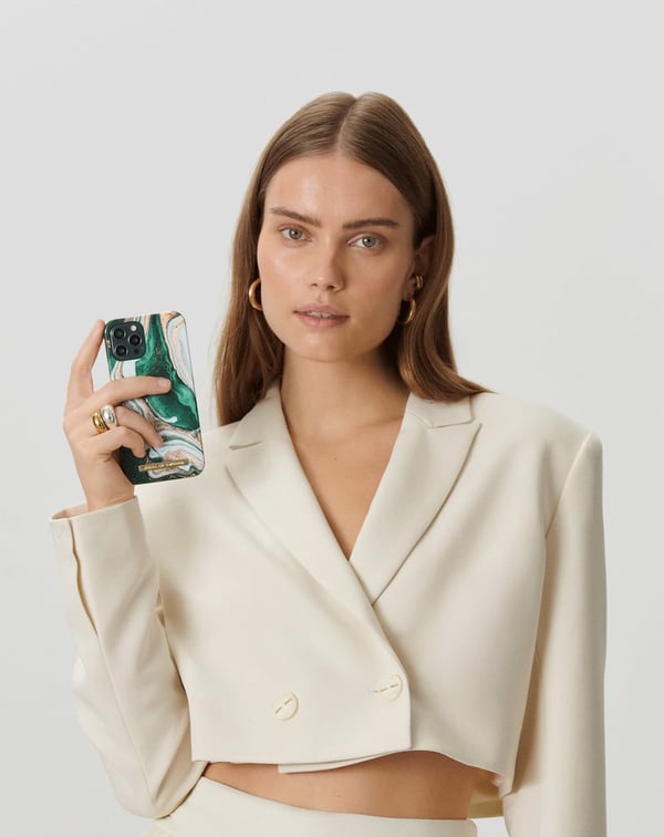 Printed Case Galaxy S22 Ultra Golden Jade Marble