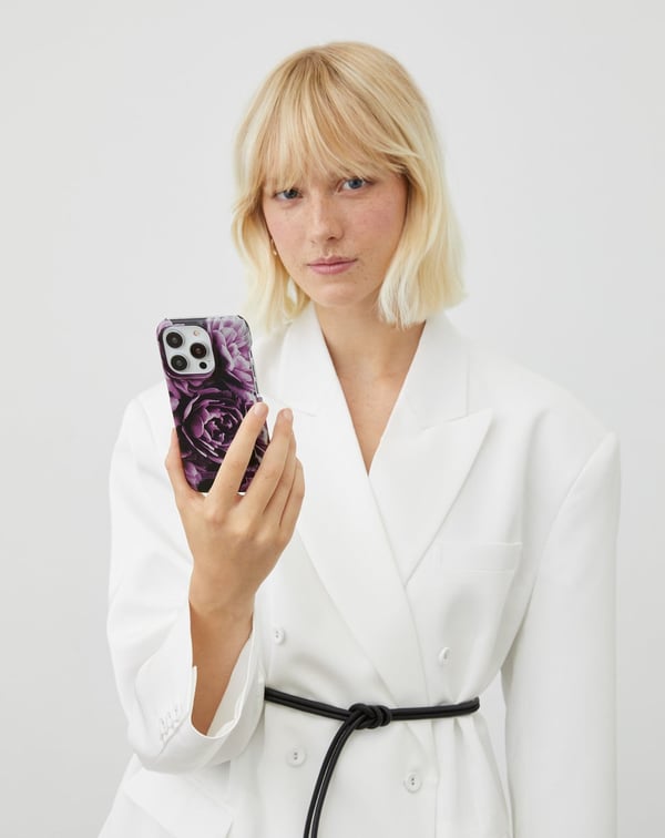 Printed Case iPhone 11 / XR Deep Purple Bloom