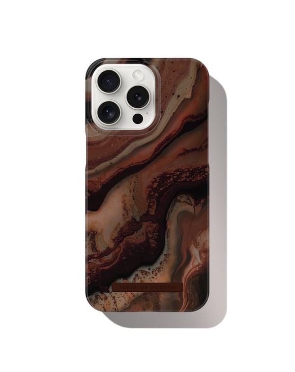 Printed Case iPhone 15 Pro Max Dark Amber Marble