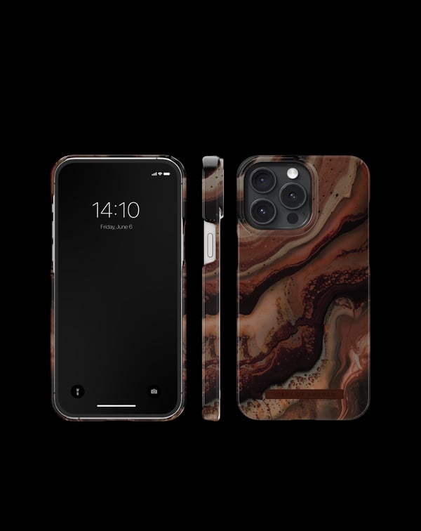 Printed Case iPhone 15 Pro Max Dark Amber Marble