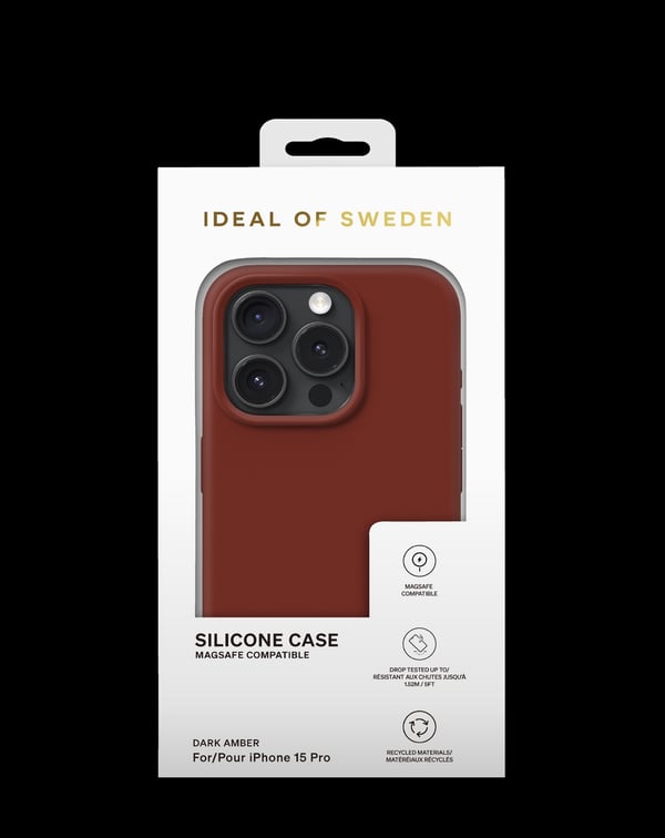 Silicone Case MagSafe iPhone 15 Pro Dark Amber