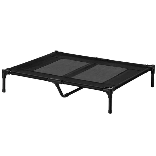 Rootz Hundeseng - Udendørs foldning - Tekstline Mesh Cover - Oxford stof - Tear Or Crack - Åndbar Hundeseng - Sort - 92L x 76W x 18H cm