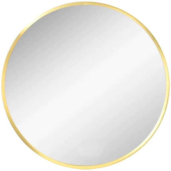Rootz Vægmontering - Spejlbadeværelse - Elegant design - Soveværelse - Gang - Metalramme - Guld+sølv - Ø50 x 2T cm