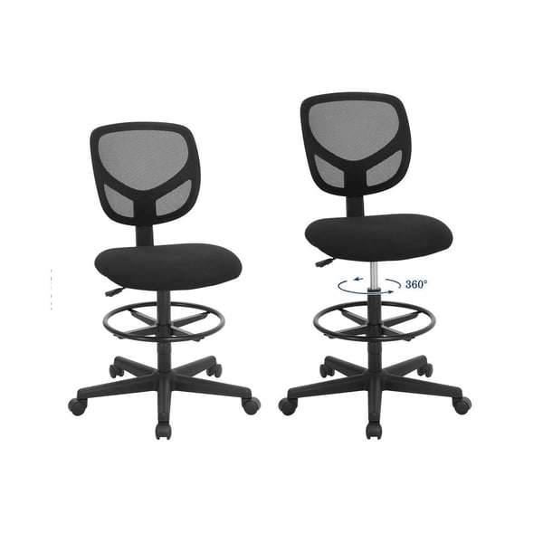 Rootz-työtuoli - Yksinkertainen verkkotuoli - Ergonominen työtuoli - Työtuoli - Pyörivä työtuoli - Neuvotteluhuoneen tuoli - Musta