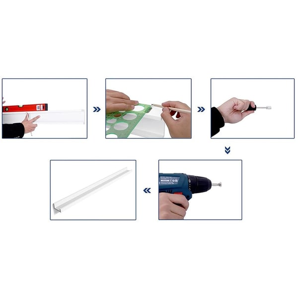 Rootz Floating Picture Bar - Alsidig - Bygget til at holde - Designet til billeder - Fittingstaske - Børnebøger - E1 klasse MDF-højglans lak - Hvid -
