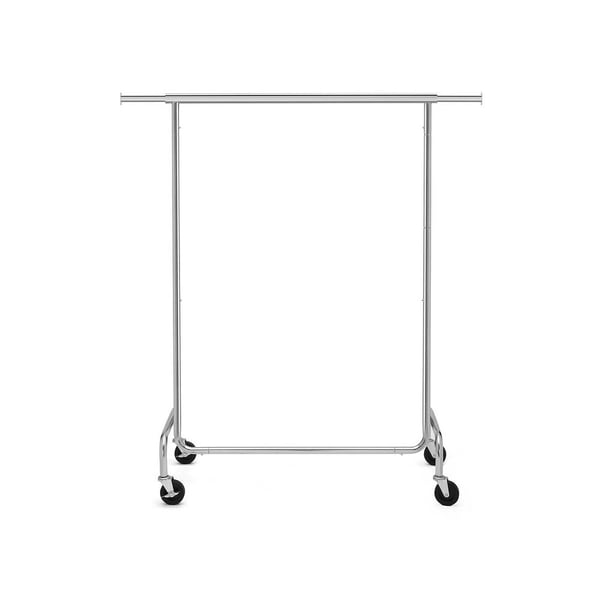 Rootz Tøjstativ - Heavy Duty Metal - Robust - Glat glidning - Praktisk - Pladsbesparende - Opbevaringsplads - PP rulle - Sølv - 117 x 58,5 x 18 cm