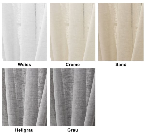Rootz gennemsigtige gardiner - Draperer - Vinduesbeklædning - Vinduesbeklædning - Sheers - Paneler med hør-look - Rummets accenter - Creme - 140x225 c
