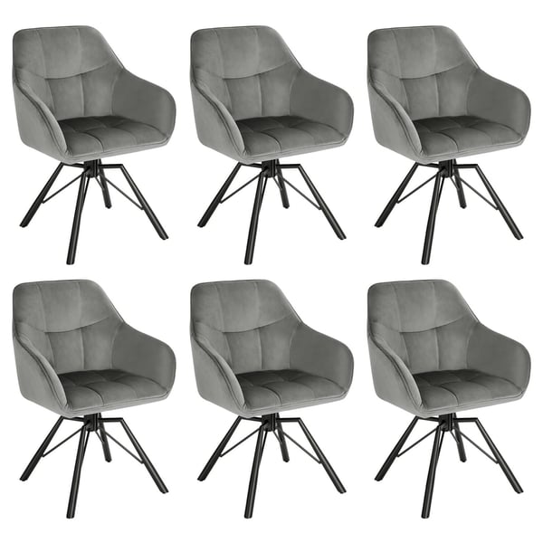 Rootz drejelig spisestuestol - Roterende stol - Fløjlskontorstol - Ergonomisk design - Komfortable siddepladser - Holdbart stel - 58,5 cm x 82,5 cm x