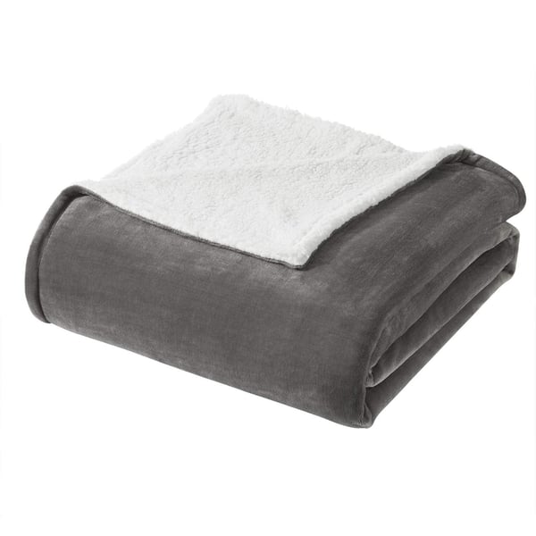 Rootz Sherpa -villapeitto - Comfort Throw - Pehmopäällinen - Ylellinen levitys - Mukava liina - Lämmin kääre - Harmaa - 220x240cm