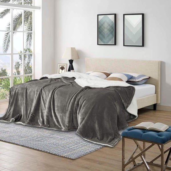 Rootz Sherpa -villapeitto - Comfort Throw - Pehmopäällinen - Ylellinen levitys - Mukava liina - Lämmin kääre - Harmaa - 220x240cm