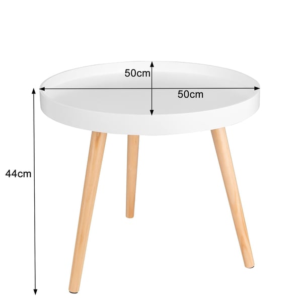 Rootz sidebord - kaffestativ - sengebord - dagligstue accent - lounge stativ - endebord - hvid - 50 x 44 cm (ø x H)