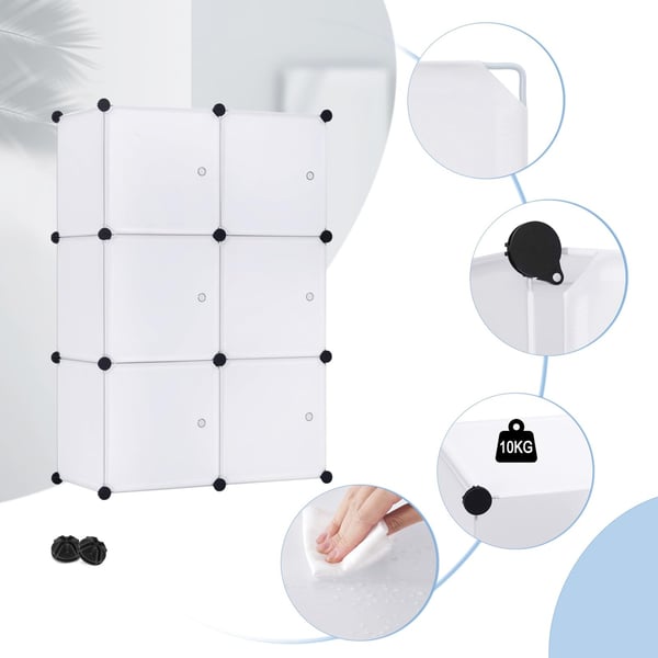 Rootz Garderobe - Skab - Opbevaringsenhed - Tøjorganisering - Reolsystem - Skab - Hvid - 96x30x96cm