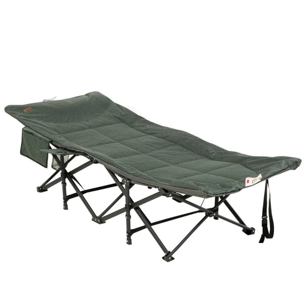 Rootz Folding Sun Lounger - Kopholder - Ryglænssidelomme - Op til 120 kg - Blød polstring - Oxford - PP-skum - Grå - 68L x 186W x 48H cm