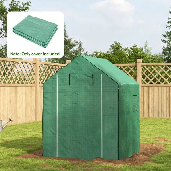 Rootz Drivhus - Cold Frame Drivhus - Film Drivhus - Rulledøre - UV-bestandig - Grøn - 140cm x 143cm x 190cm