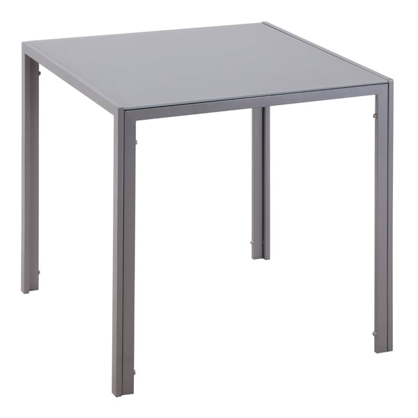 Rootz ruokapöytä - Keittiön pöytä - Lasipöytä - Neliömäinen pöytä - Lasinen kansi - Kompakti muotoilu - Harmaa - 75L x 75L x 75K cm