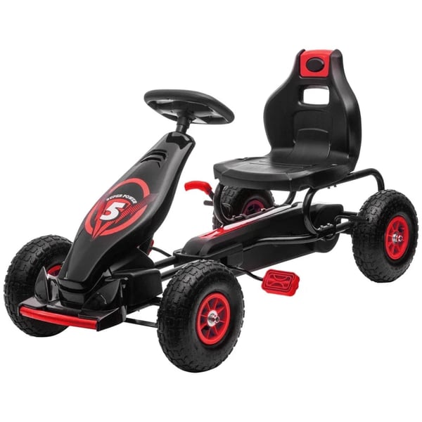 Rootz børnegokart - Med pedaler - Justerbart sæde - Indendørs og udendørs - Fra 5 år - Rød + Sort - 121 x 58 x 61 cm