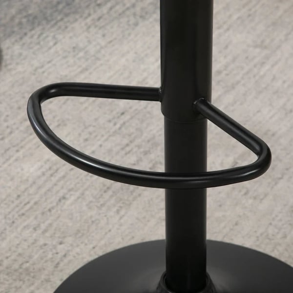 Rootz sæt med 2 barstole - Højdejusterbar - Inklusiv fodstøtte - Moderne køkkentaburetter - PU-læder - Sort + Brun - 46,5 cm x 50 cm x 108 cm
