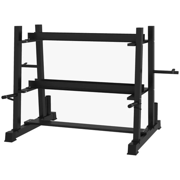 Rootz håndvægtstativ - Kettlebell - Vægtplader - 3-lags - Justerbar - Stål - Sort - 131 x 75 x 80 cm