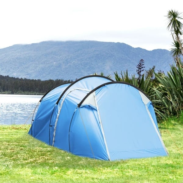 Rootz Campingtelt - Pop-up telt - Forværelse - Transporttaske - Soveplads - Vandtæt - Bæretaske - Polyester - Glasfiber - Lyseblå - 426L x 206W x 154H