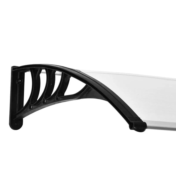 Rootz Pent Canopy - Baldakin Til Fordør - Polycarbonat Solafskærmning - Regnbeskyttelse - Vindues Markise Canopy - Gennemsigtig - 75 x 195 x 23 cm
