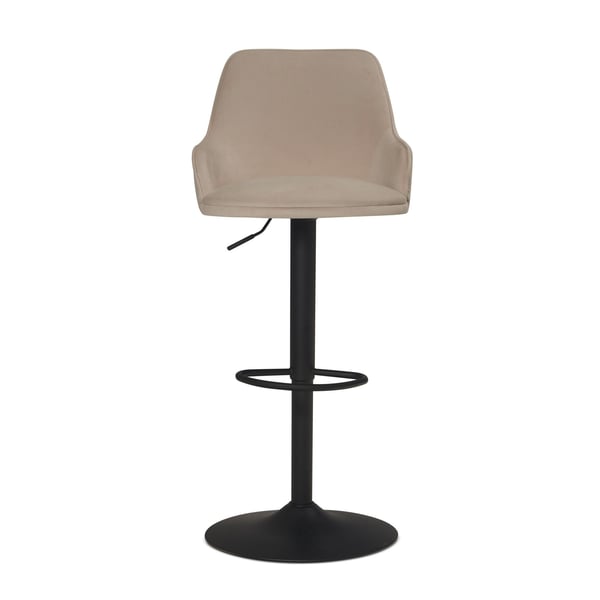 Rootz Modern Design Barstol - Fløjlssæde - Drejestol - Diamantquiltning - Metalbund - Beige - 45cm x 86-106cm x 45cm