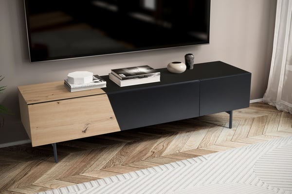 Rootz Modern Design TV Underskab - Lowboard - Eg Dekoration - Rektangulær opbevaring - Rummelig hylde - 150 cm x 40 cm x 40 cm