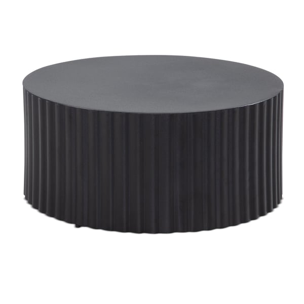 Rootz Modern Design Sofabord - Rundt bord - Elegant Lamellook - Håndlavet - Anti-Slip Nubs - Pulverlakeret jern - 67cm x 67cm x 31cm